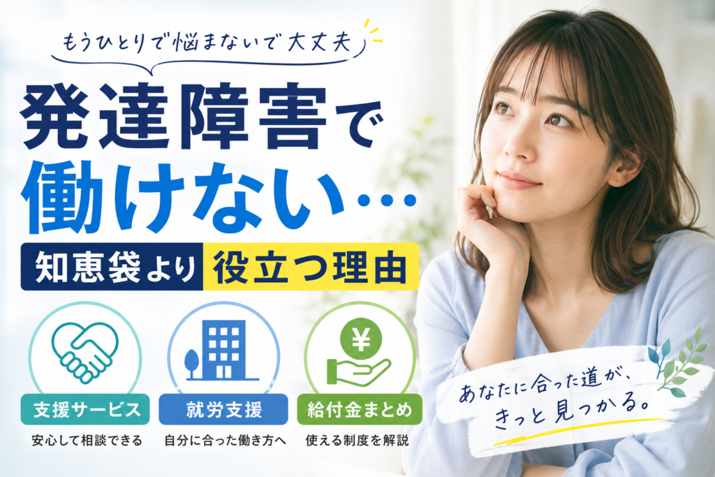発達障害で働けない…知恵袋より役立つ理由・支援・給付金まとめ
